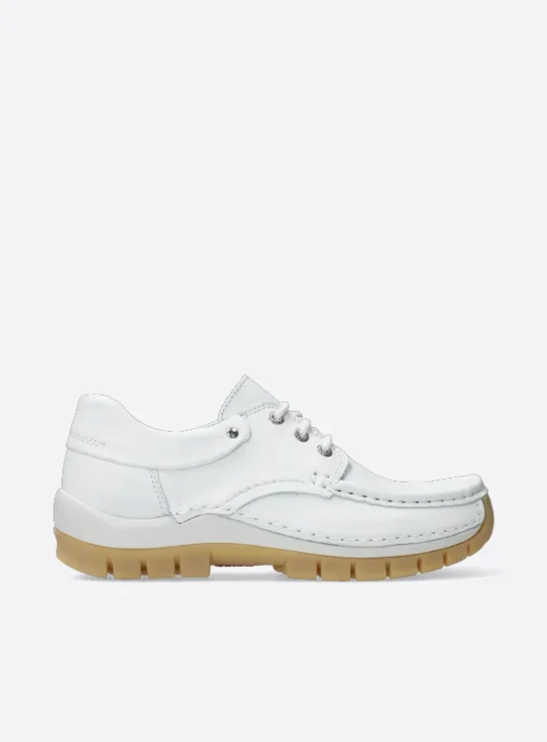 Wolky Fly Summer - wit leer Veterschoenen voor dames