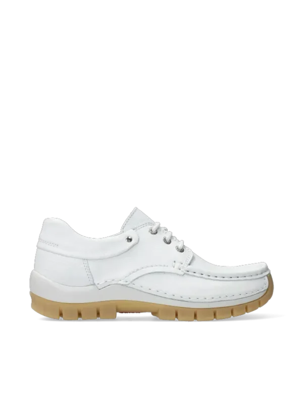 Wolky Fly Summer - wit leer Veterschoenen voor dames
