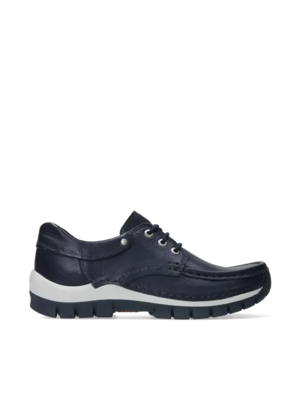 Wolky Fly Summer - denim leer Veterschoenen voor dames