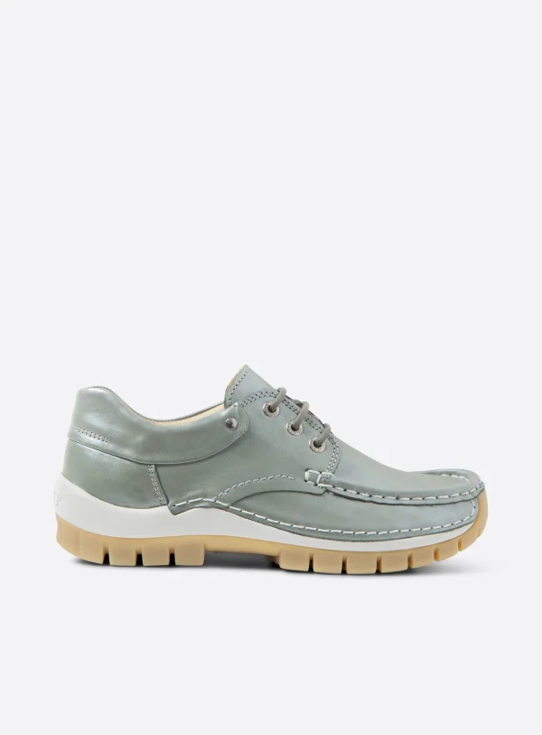 Wolky Fly Summer - saliegroen glansleer Veterschoenen voor dames