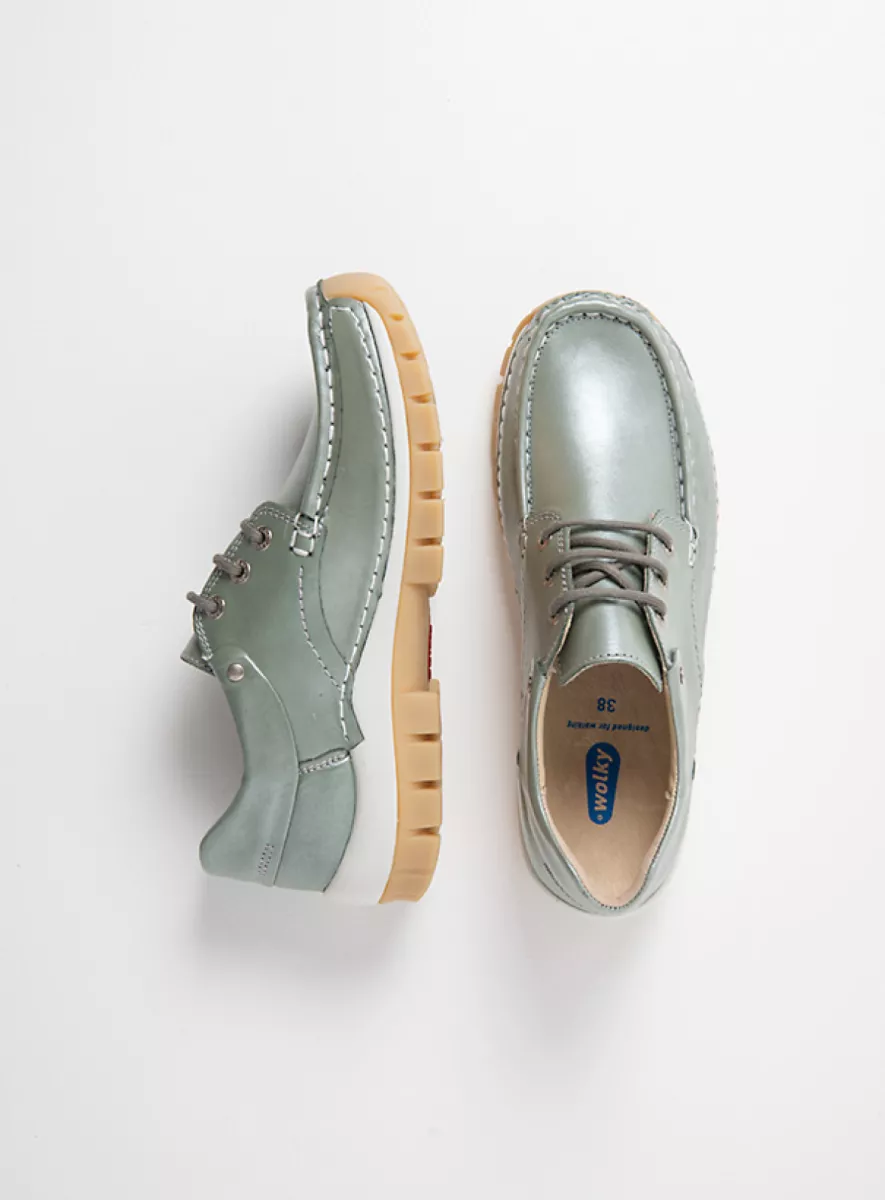 Wolky Veterschoenen 04701 Fly Summer 61701 saliegroen glansleer