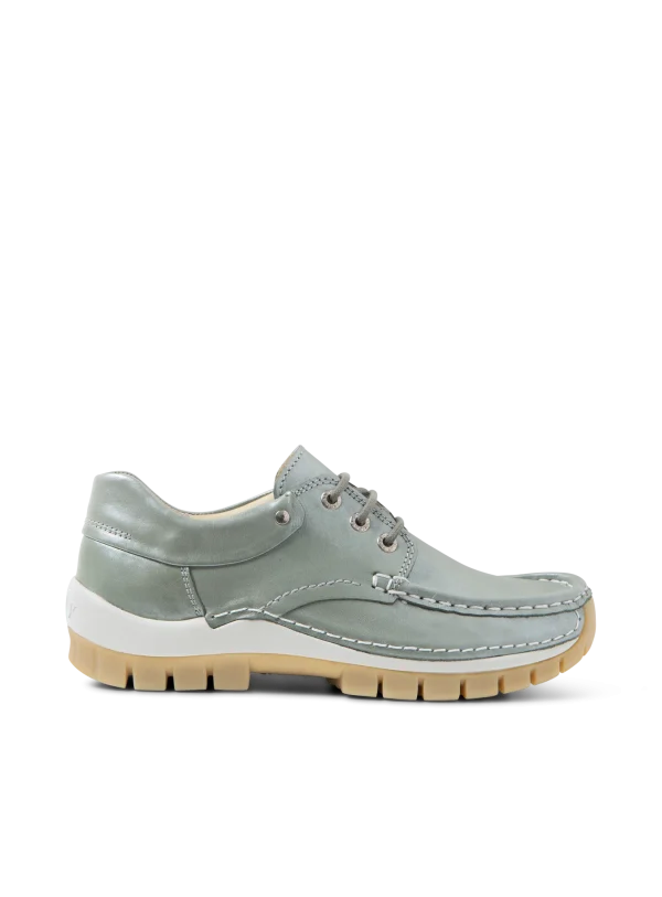 Wolky Fly Summer - saliegroen glansleer Veterschoenen voor dames