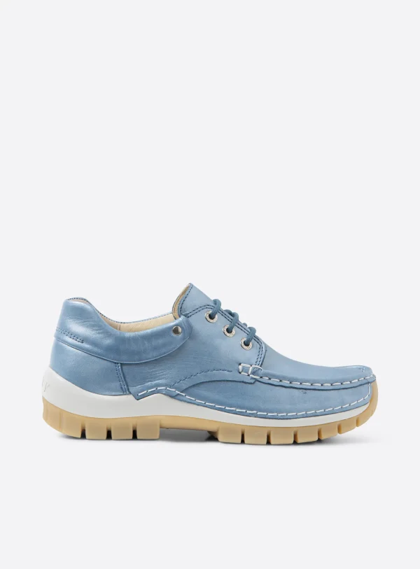 Wolky Fly Summer - oceaanblauw glansleer Veterschoenen voor dames