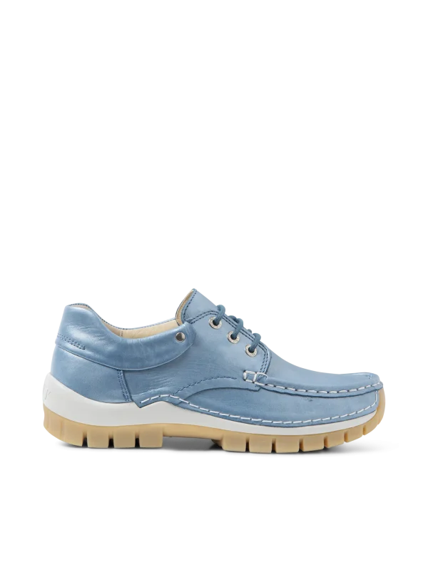 Wolky Fly Summer - oceaanblauw glansleer Veterschoenen voor dames