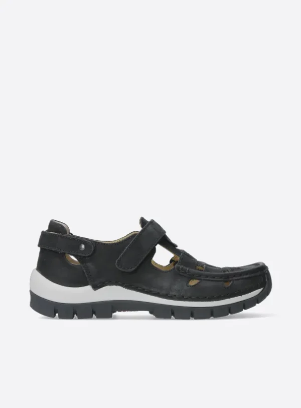 Wolky Move - zwart nubuck Bandschoenen voor dames