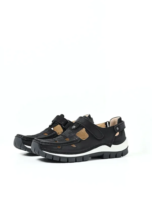 Wolky Move - zwart nubuck Bandschoenen voor dames