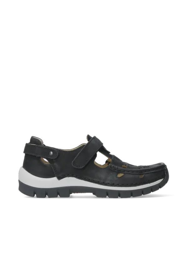 Wolky Move - zwart nubuck Bandschoenen voor dames