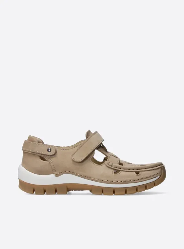 Wolky Move - beige nubuck Bandschoenen voor dames