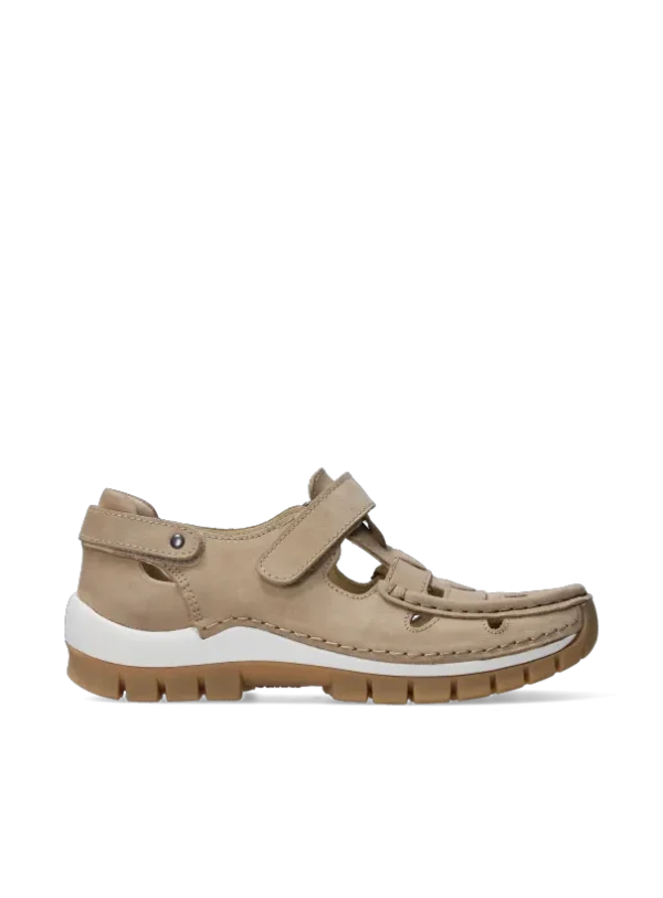 Wolky Move - beige nubuck Bandschoenen voor dames