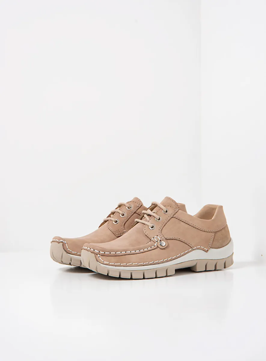 Wolky Seamy Fly Summer - safari effectleer Veterschoenen voor dames