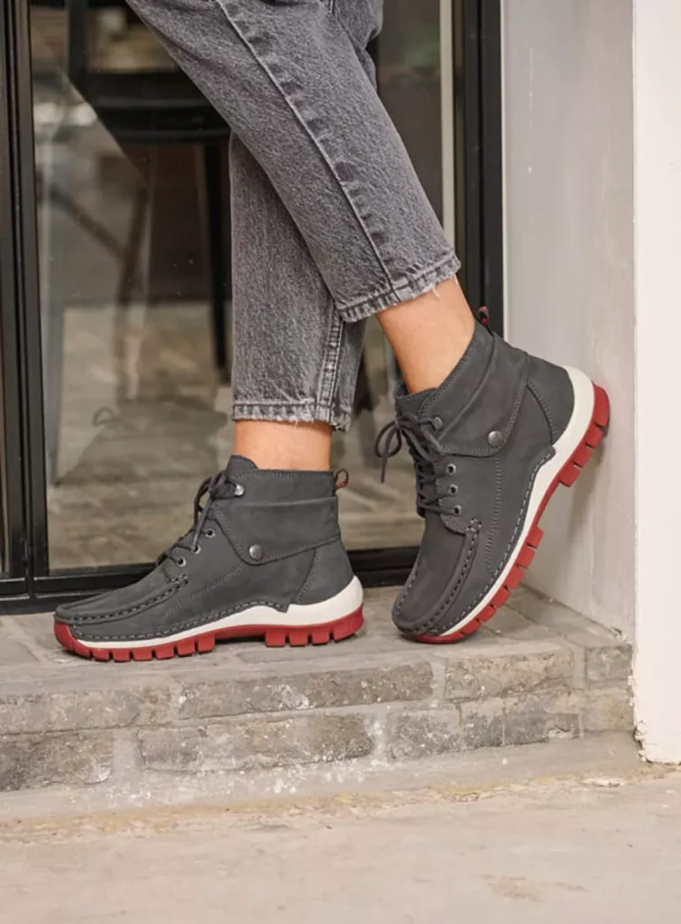 Wolky Hoge veterschoenen 04725 Jump 11210 antraciet nubuck