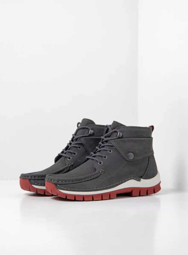 Wolky Hoge veterschoenen 04725 Jump 11210 antraciet nubuck