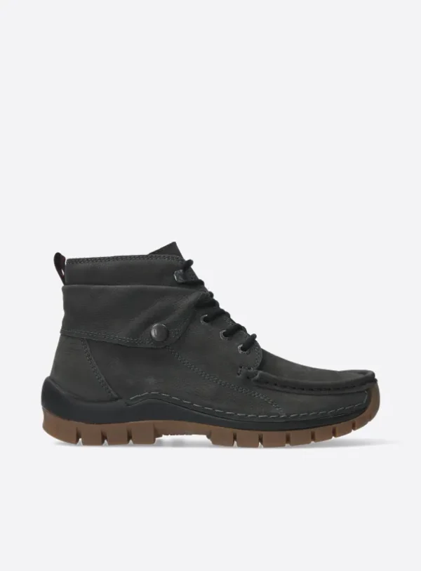 Wolky Jump - asfalt nubuck Hoge veterschoenen voor dames