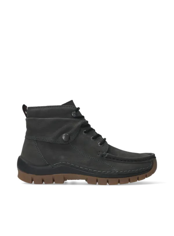 Wolky Jump - asfalt nubuck Hoge veterschoenen voor dames