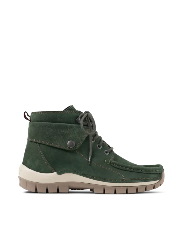 Wolky Jump - groen nubuck Hoge veterschoenen voor dames