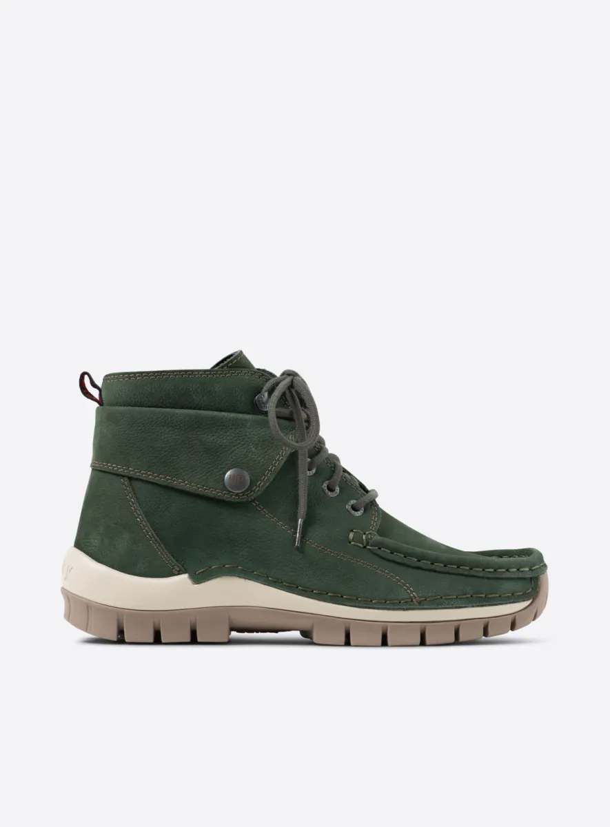 Wolky Jump - groen nubuck Comfort schoenen voor dames