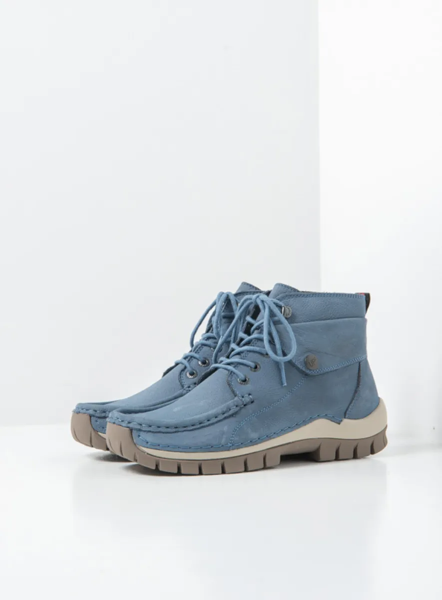 Wolky Jump - jeansblauw nubuck Comfort schoenen voor dames