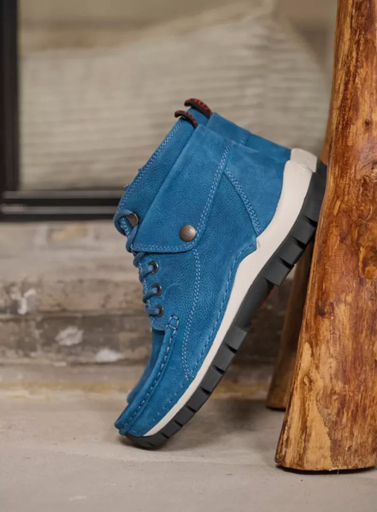 Wolky Hoge veterschoenen 04725 Jump 11850 oceaanblauw nubuck