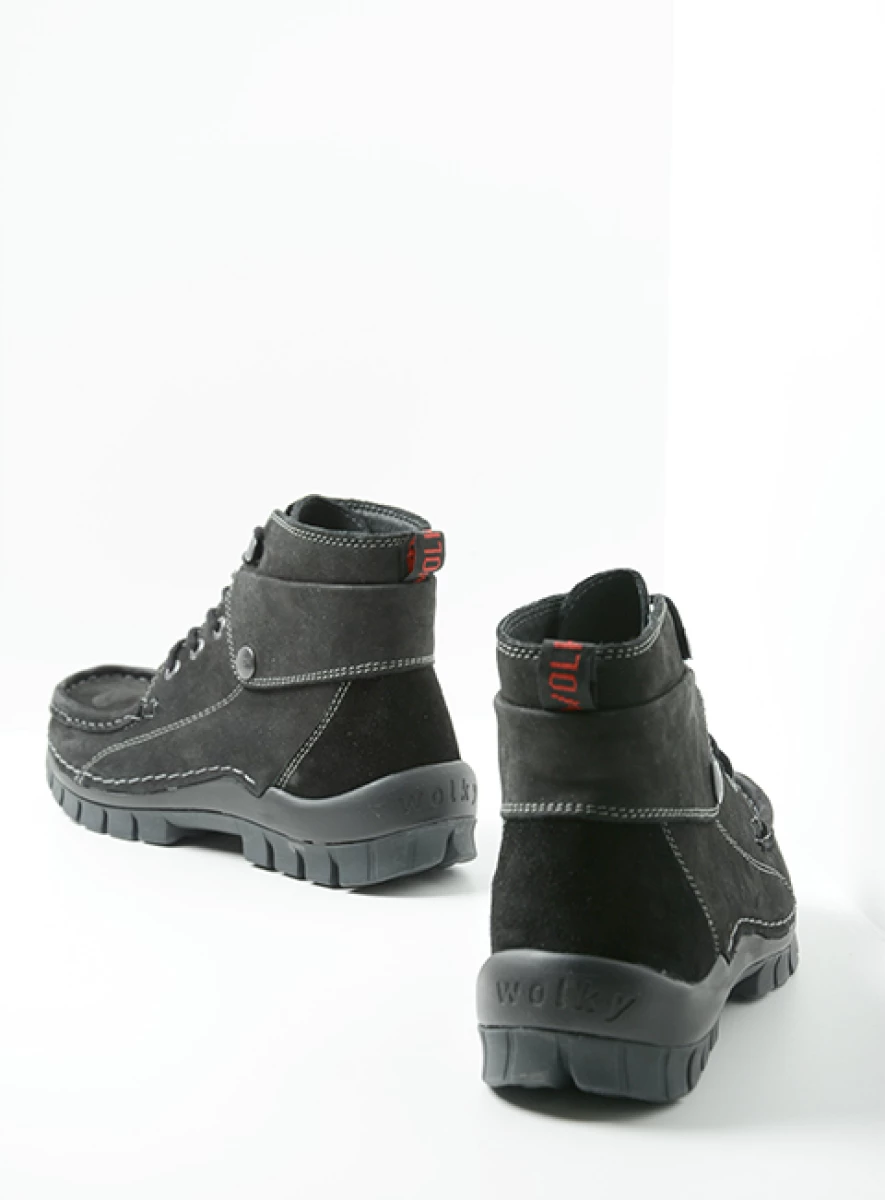 wolky hoge veterschoenen 04725 jump 16000 zwart nubuck back