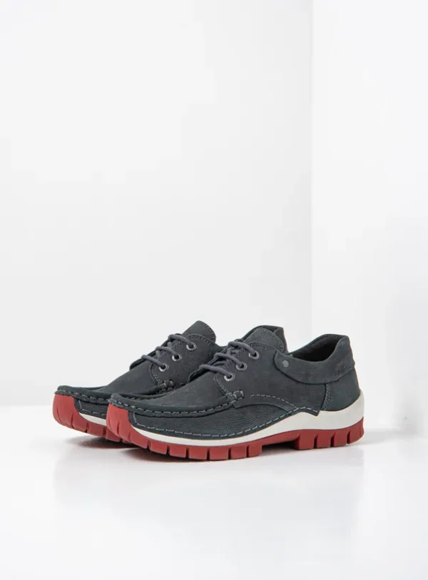 Wolky Fly - antraciet nubuck Veterschoenen voor dames