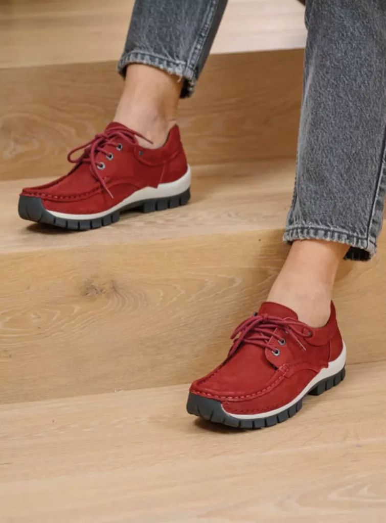 Wolky Veterschoenen 04726 Fly 11553 kersenrood nubuck
