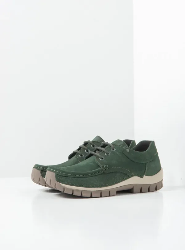 Wolky Fly - groen nubuck Veterschoenen voor dames