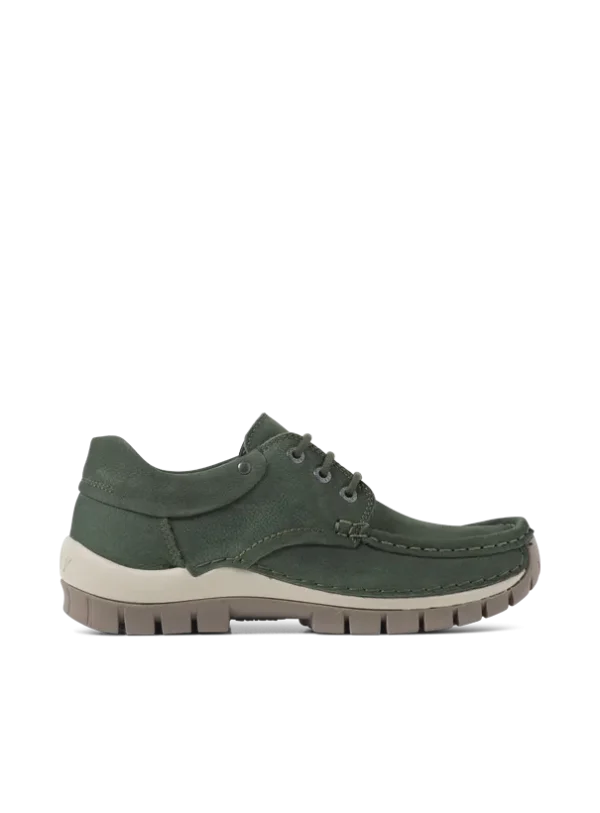 Wolky Fly - groen nubuck Veterschoenen voor dames