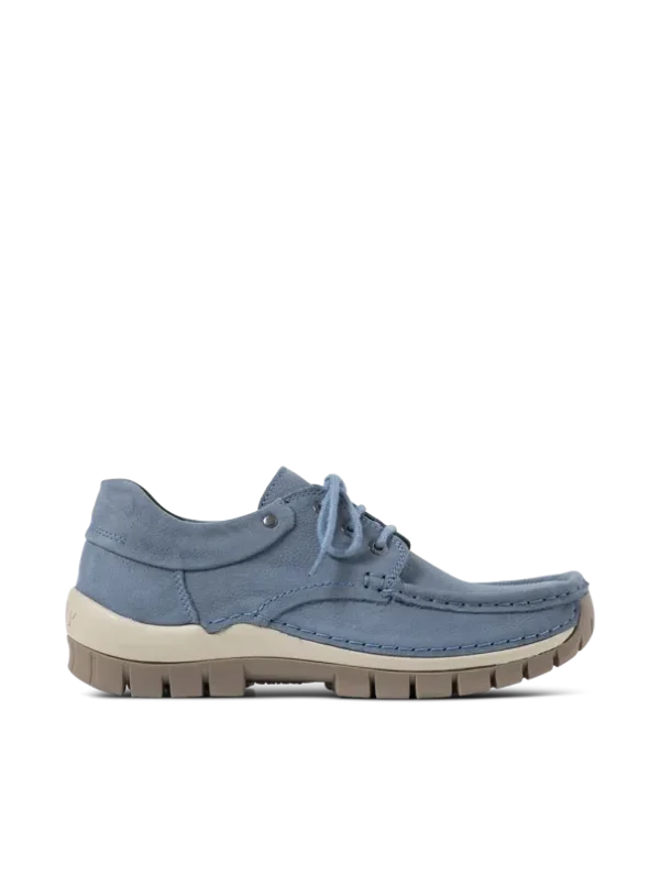Wolky Fly - jeansblauw nubuck Veterschoenen voor dames