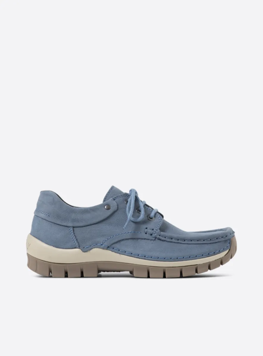 Wolky Fly - jeansblauw nubuck Comfort schoenen voor dames