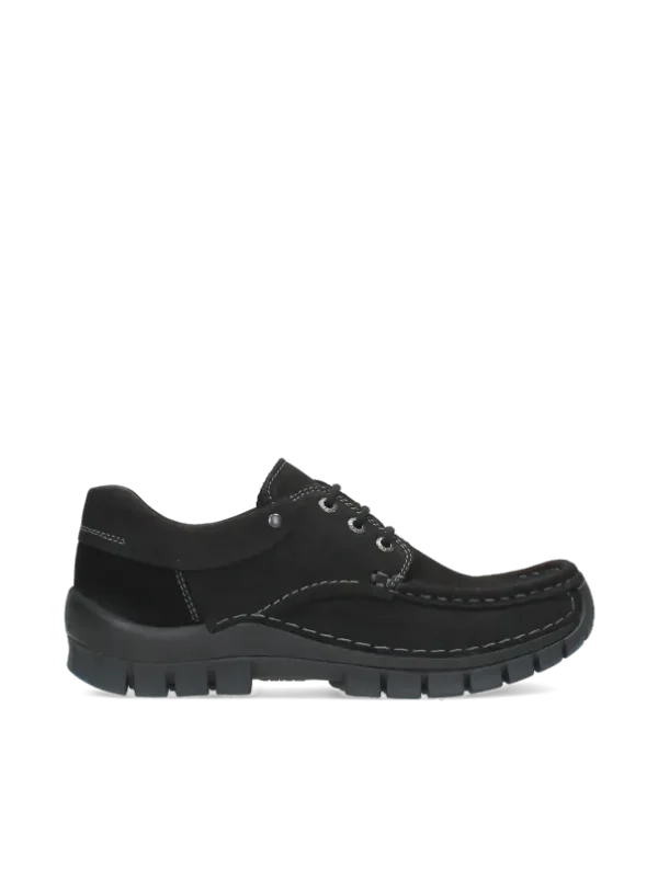 Wolky Fly - zwart nubuck Veterschoenen voor dames