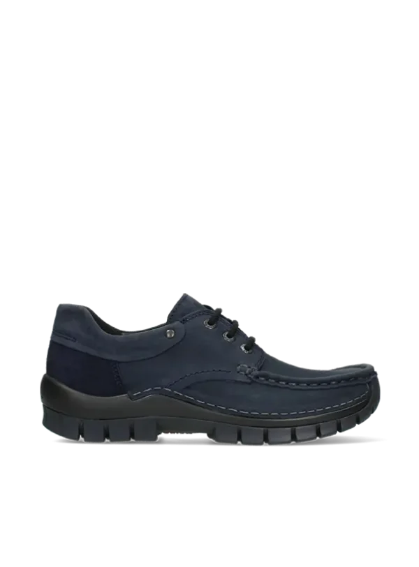Wolky Fly - blauw nubuck Veterschoenen voor dames