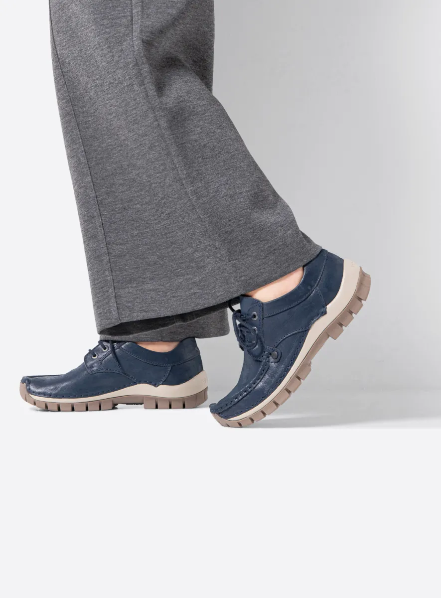 Wolky Mocassin-maakwijze 04734 Seamy Fly 36820 denimblauw effectleer
