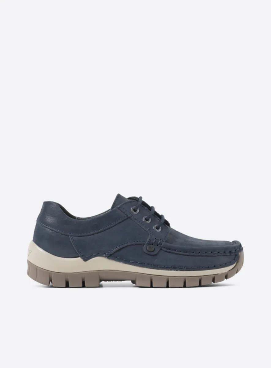 Wolky Seamy Fly - denimblauw effectleer Comfort schoenen voor dames