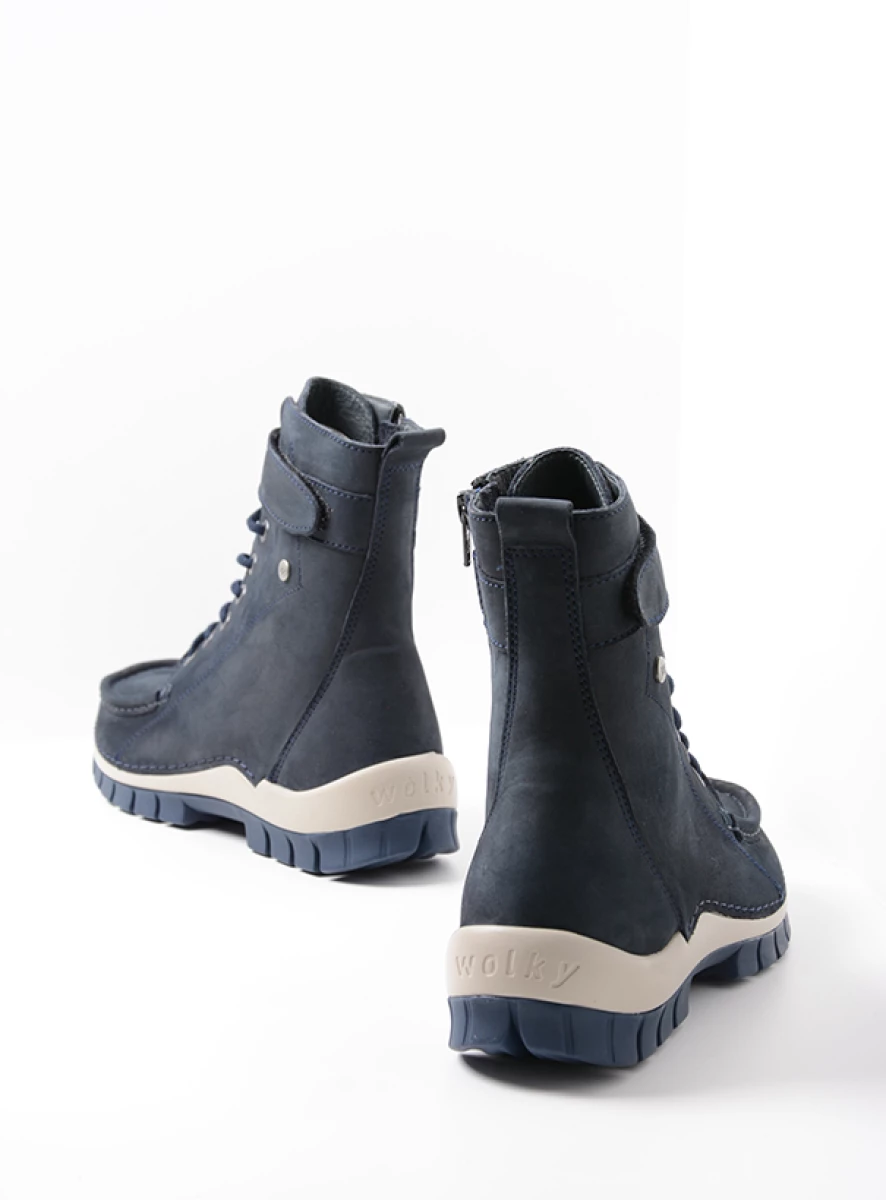 wolky hoge veterschoenen 04738 reach 16800 blauw nubuck back