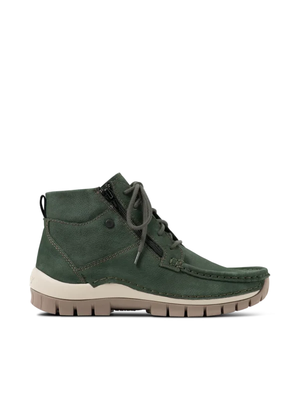 Wolky Boost - groen nubuck Hoge veterschoenen voor dames