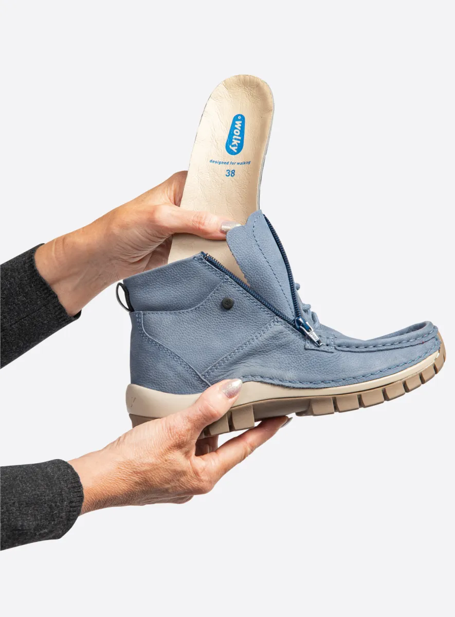 Wolky Mocassin-maakwijze 04740 Boost 11840 jeansblauw nubuck