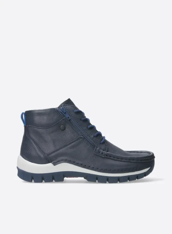 Wolky Boost - denim leer Hoge veterschoenen voor dames