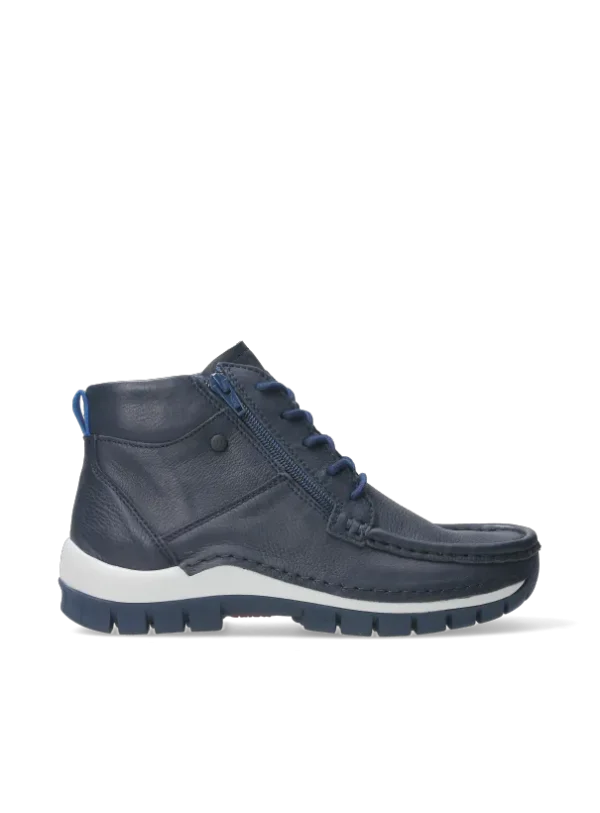 Wolky Boost - denim leer Hoge veterschoenen voor dames