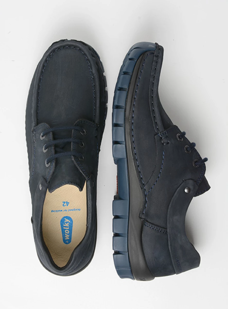 wolky comfortschoenen 04750 fly men 16800 blauw nubuck top