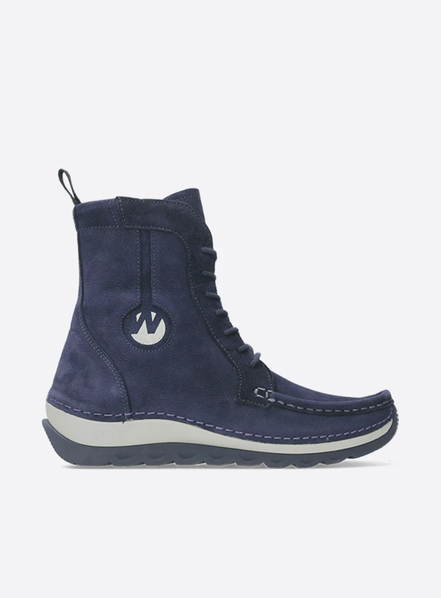 wolky hoge veterschoenen 04900 ocean 10600 paars nubuck