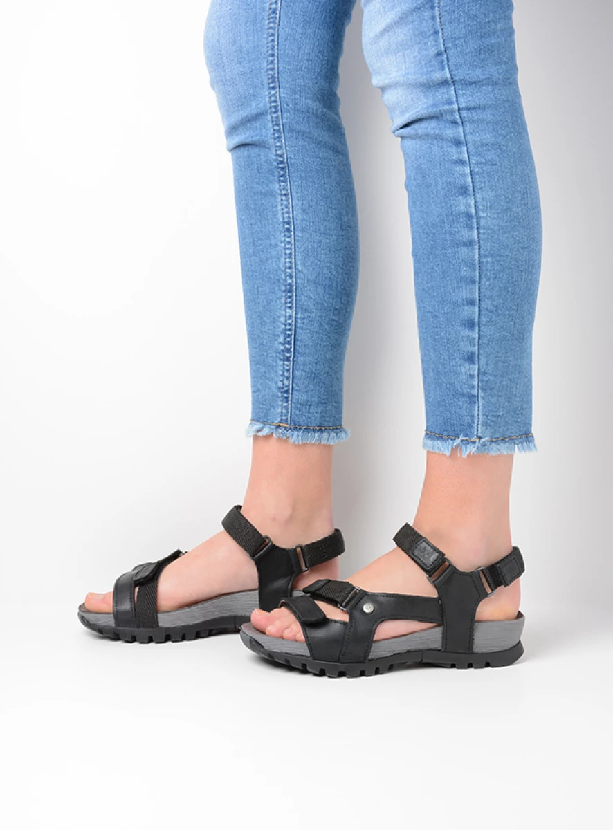 wolky sandalen 05450 cradle 30000 zwart leer detail