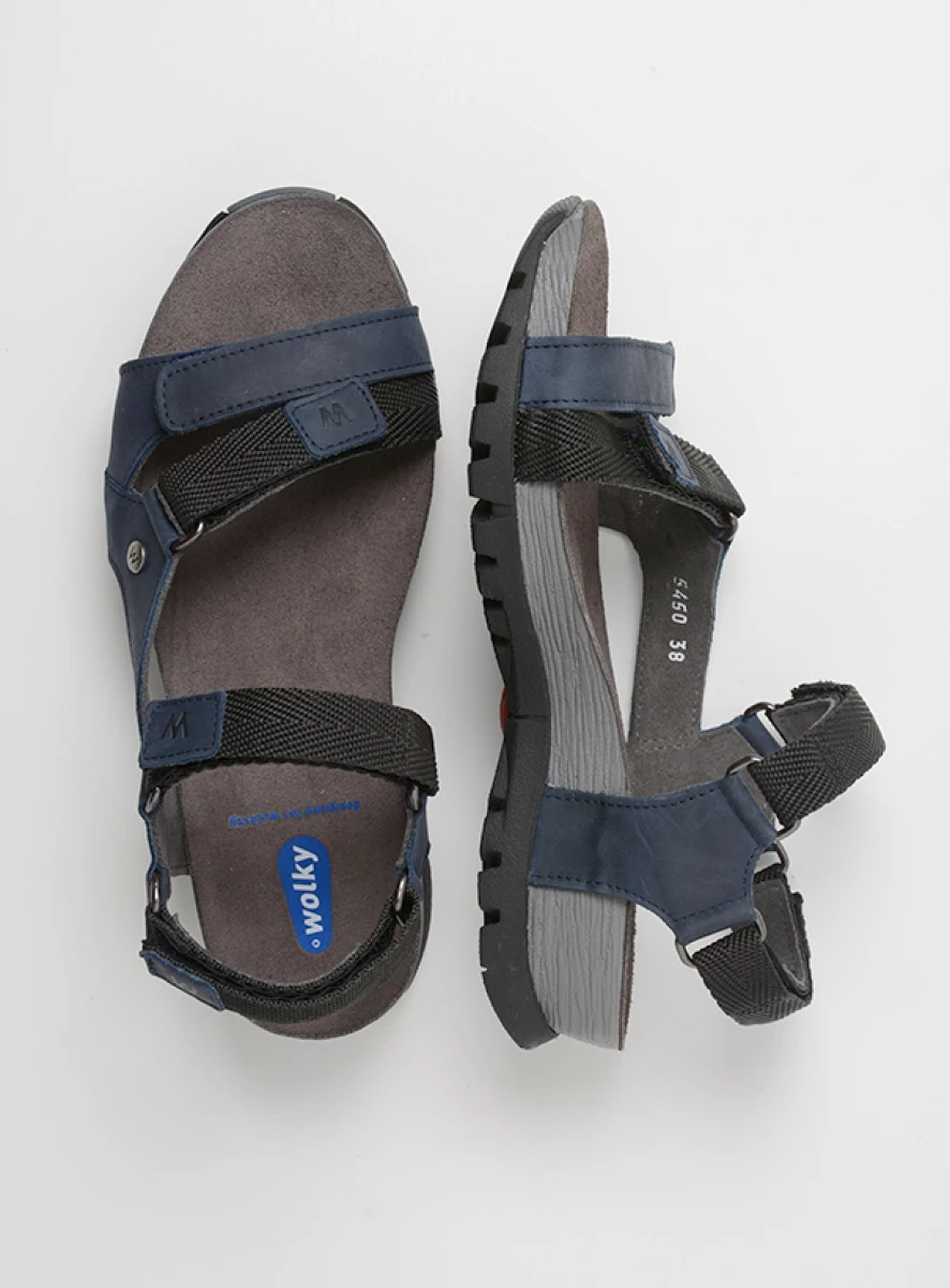 wolky sandalen 05450 cradle 30800 blauw leer top