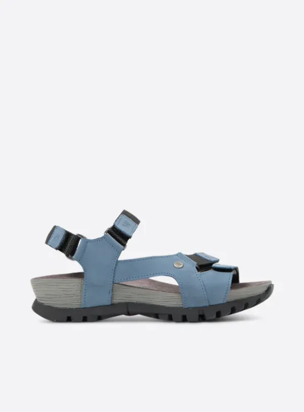 Wolky Cradle - jeansblauw leer Sandalen voor dames