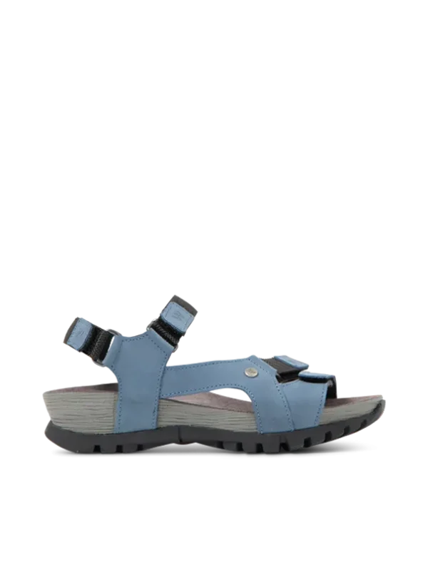 Wolky Cradle - jeansblauw leer Sandalen voor dames