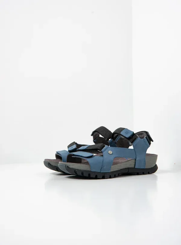 Wolky Cradle - jeansblauw leer Sandalen voor dames