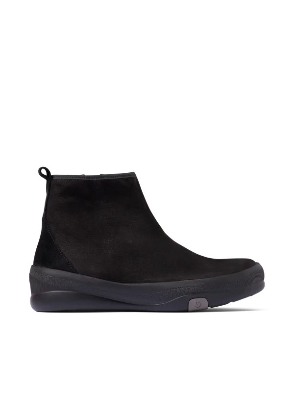 Wolky Pulse - zwart nubuck Enkellaarsjes voor dames