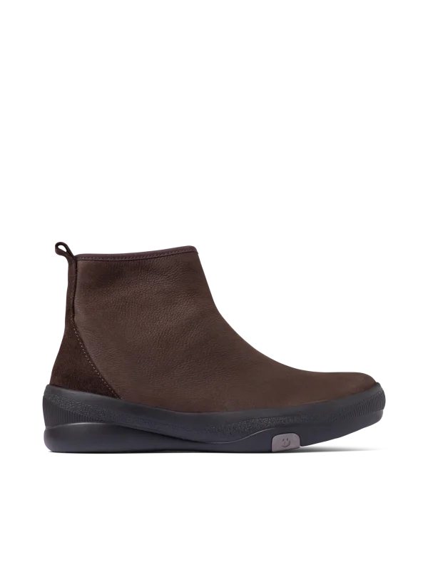 Wolky Pulse - bruin nubuck Enkellaarsjes voor dames