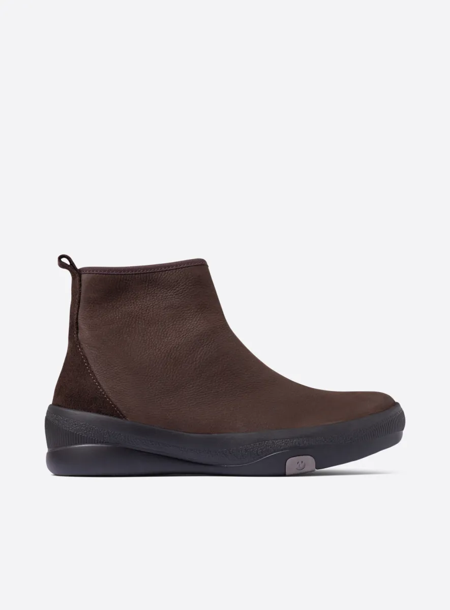 Wolky Pulse - bruin nubuck Enkellaarsjes voor dames