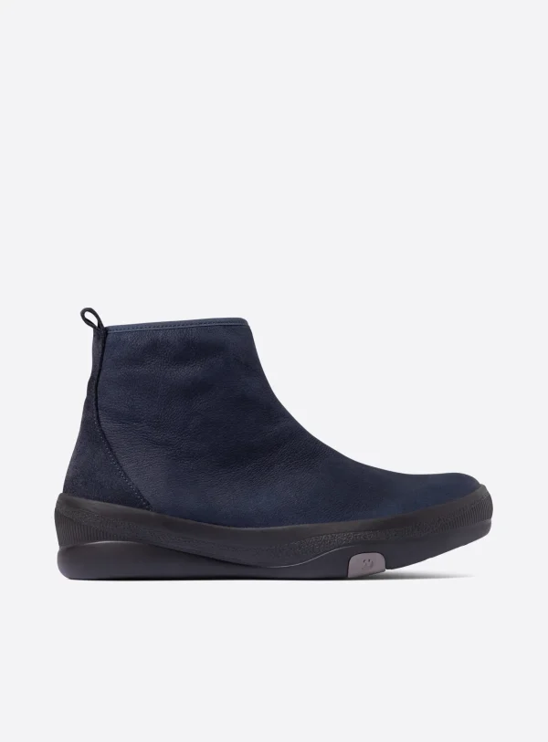 Wolky Pulse - blauw nubuck Enkellaarsjes voor dames