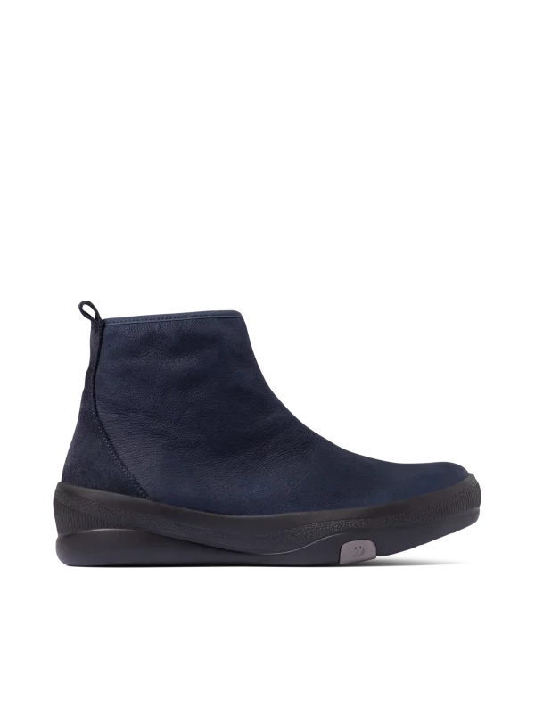 Wolky Pulse - blauw nubuck Enkellaarsjes voor dames
